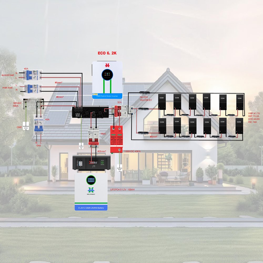 Residencial solar 6.2kw5kwh 6