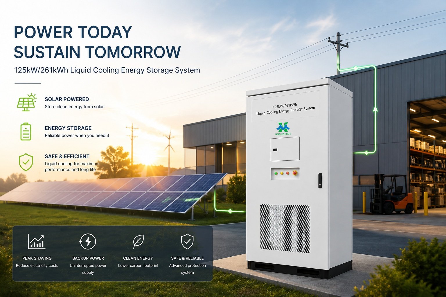 125kw 261kwh Energy commercial and industrial energy storage C&I ESS container system for fact