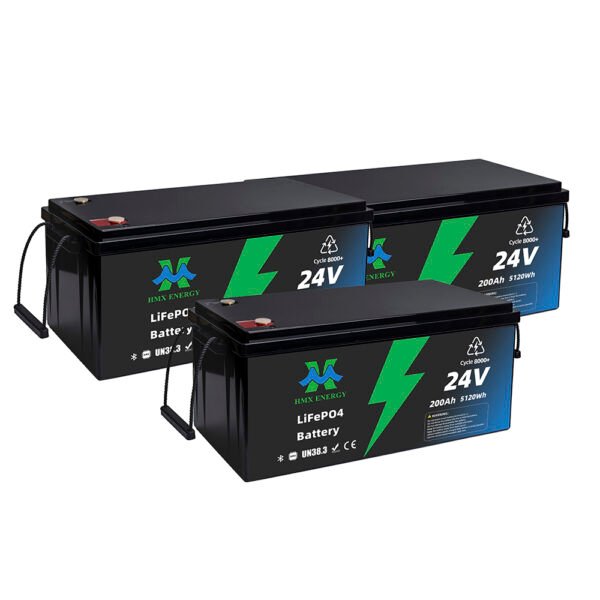 24V 200Ah LiFePO4 Lithium Iron Phosphate Battery Pack With BMS And Bluetooth
