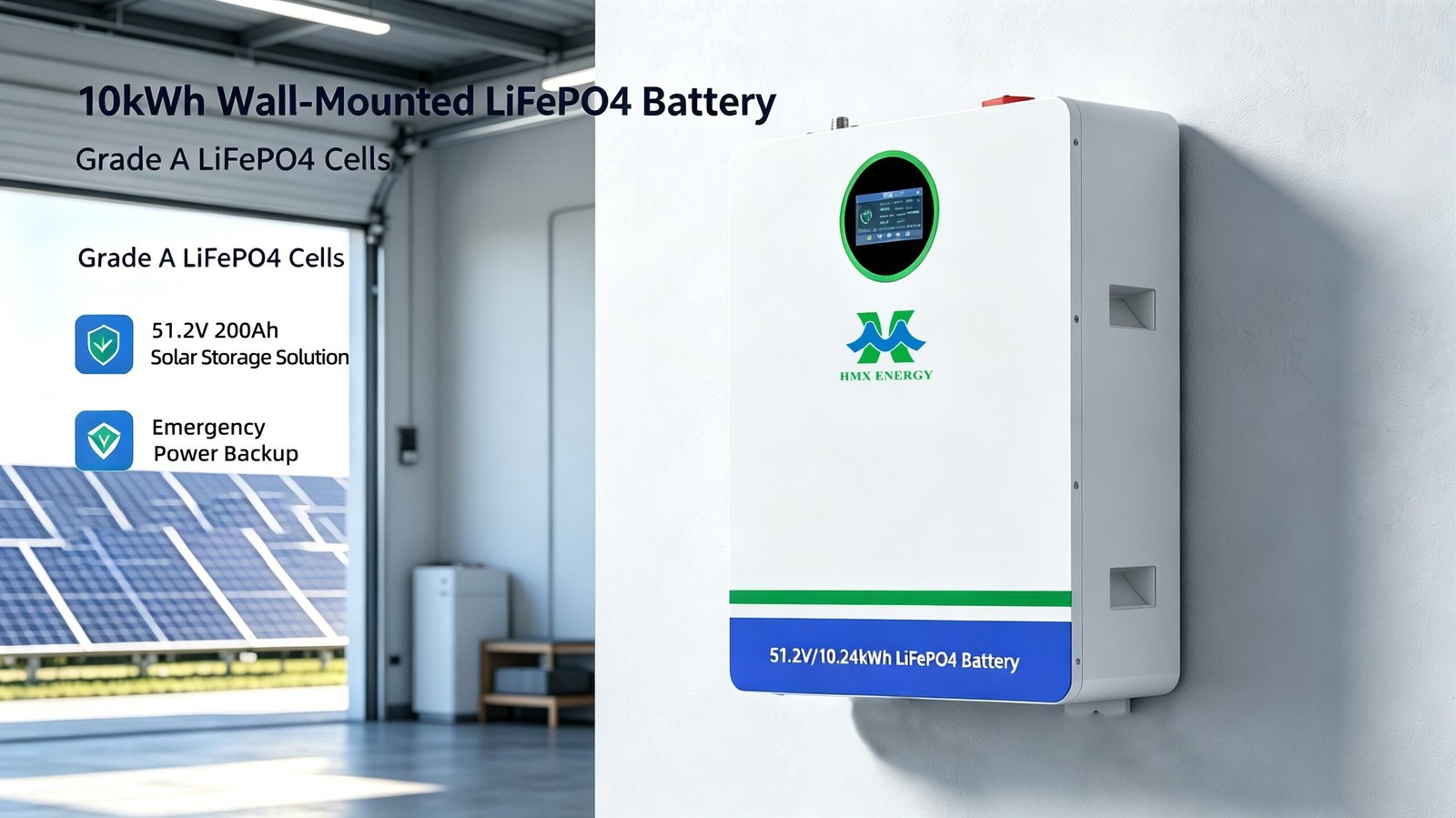 51.2V 200Ah home solar battery for residential power backup system