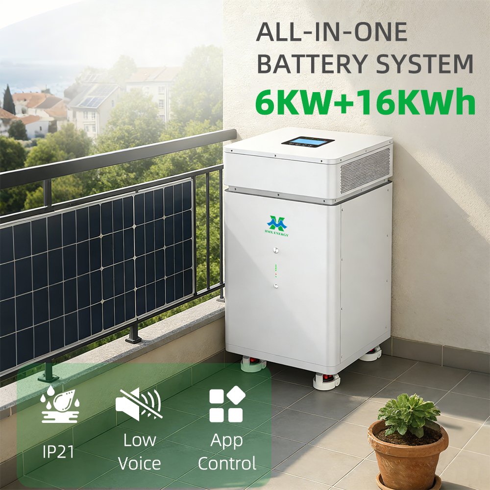 All‑in‑one solar storage system installed on home balcony, villa backup power
