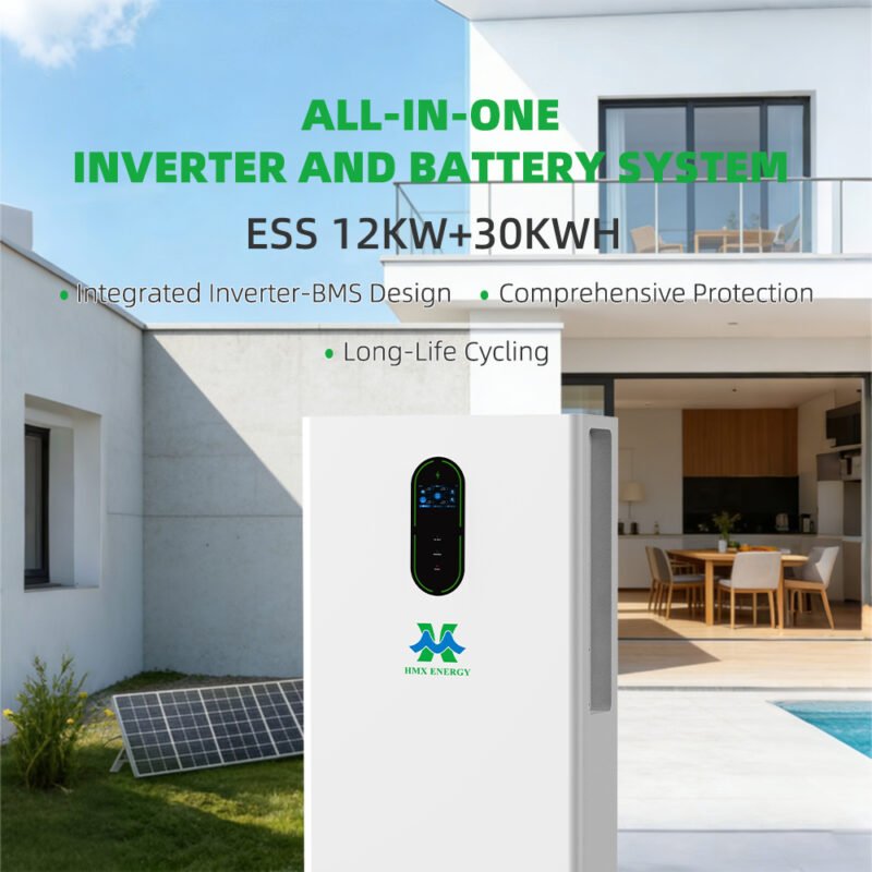 Grid off‑grid hybrid all‑in‑one energy storage system white background