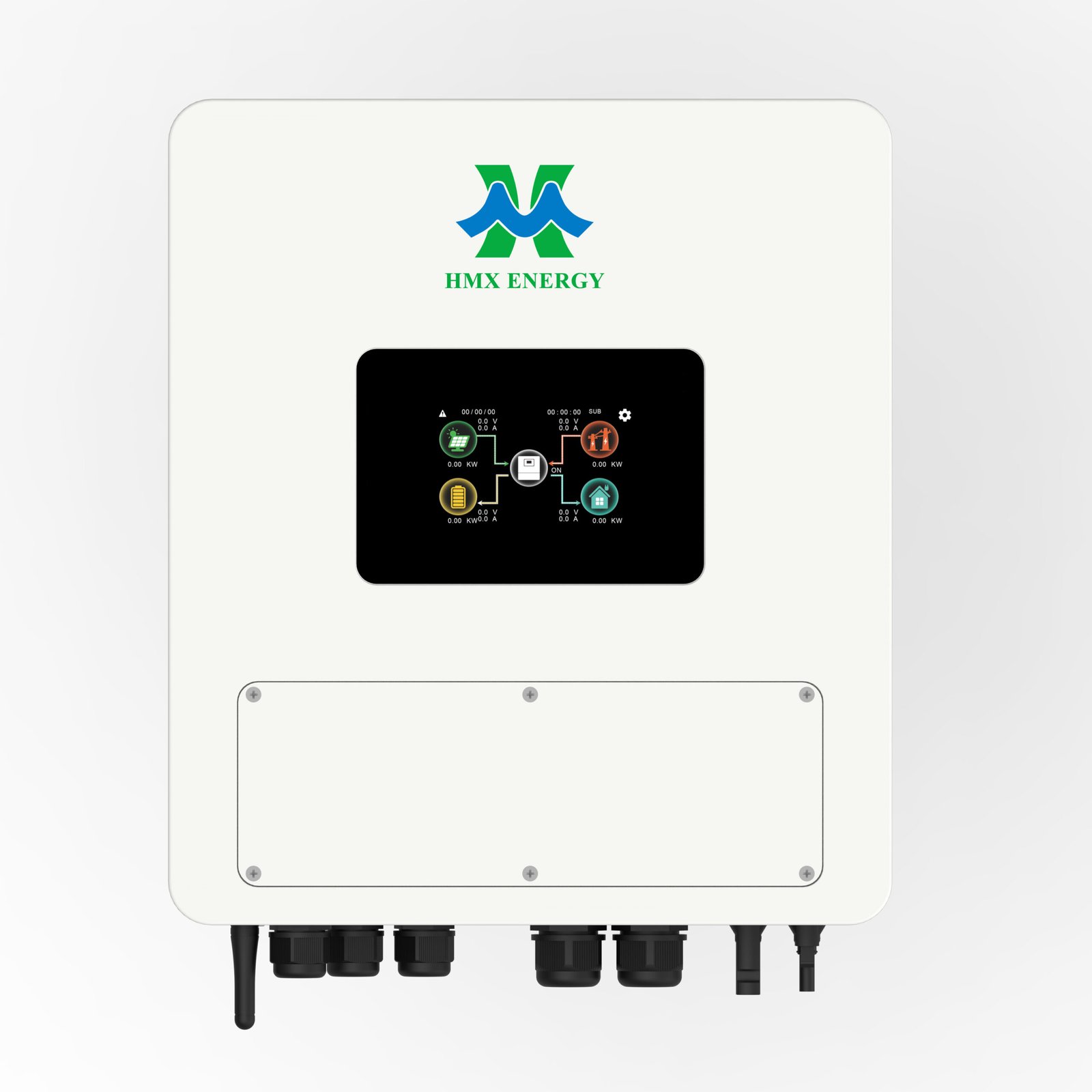 IP65 24V wall‑mount solar hybrid inverter front view for outdoor off‑grid solar system