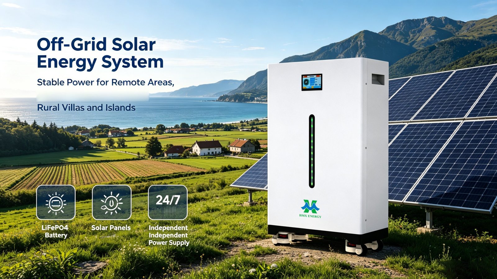 Off-grid solar system 16.08kWh LiFePO4 energy storage battery