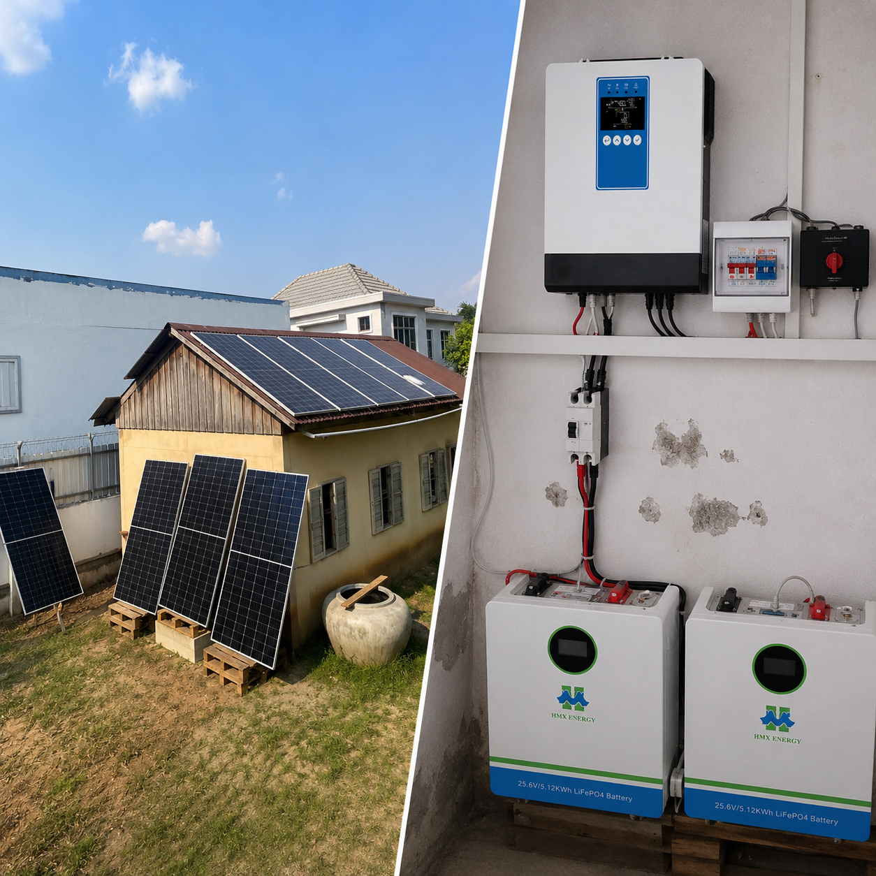 Sistema off-grid 24v 4kw 5kw para fazenda
