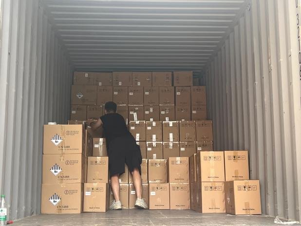 HMX battery container shipment