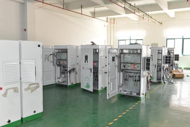 BESS charging units on the factory line
